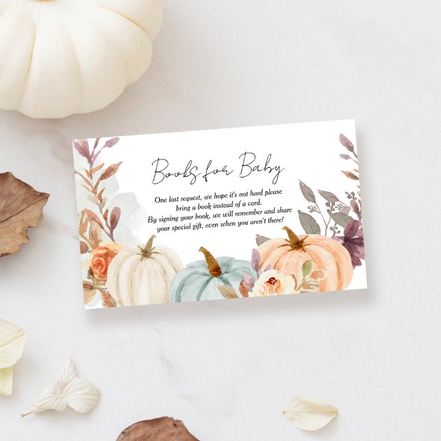 Tarjeta De Recepción Libros para Baby Fall Pequeña Calabaza Baby Shower (Subido por el creador)