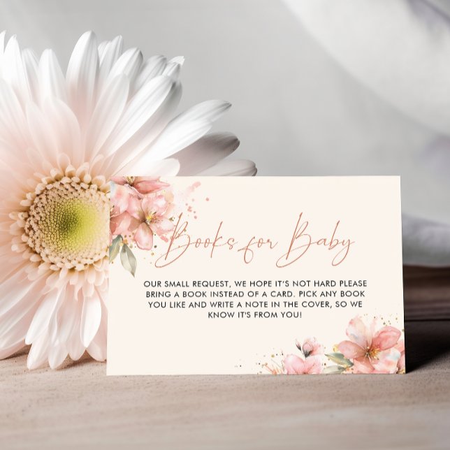 Tarjeta De Recepción Libros Para Baby Floral Baby Shower (Subido por el creador)
