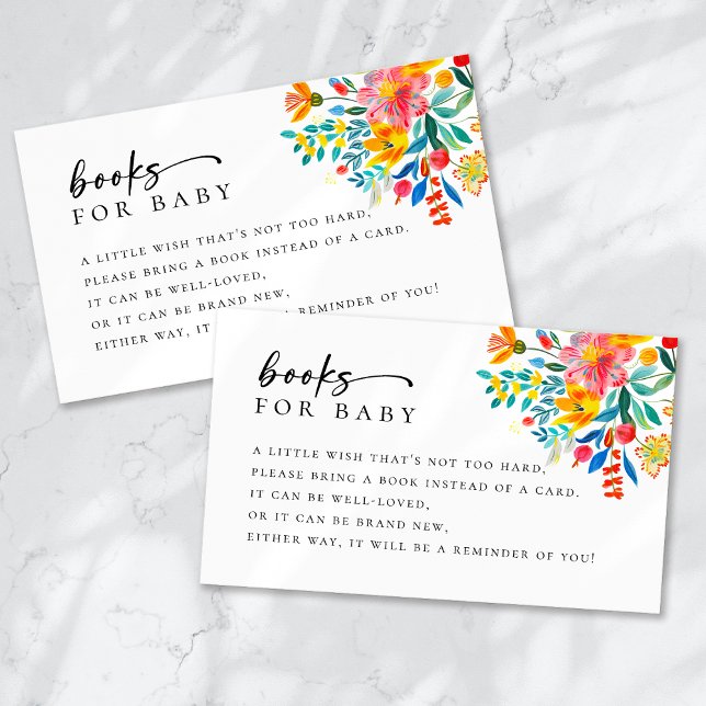 Tarjeta De Recepción Libros para Baby Floral Fiesta Baby Shower (Subido por el creador)