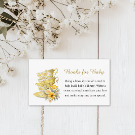 Tarjeta De Recepción Libros Para Baby Floral Tea Fiesta Baby Shower
