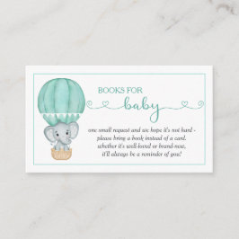 Tarjeta De Recepción Libros para Baby Green Elephant Baby Shower