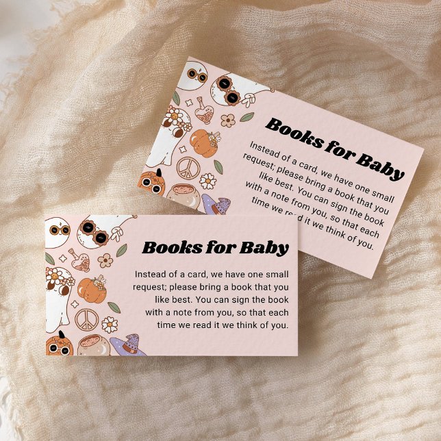 Tarjeta De Recepción Libros Para Baby Groovy Halloween Fantasma Baby Sh (Subido por el creador)