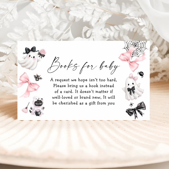 Tarjeta De Recepción Libros para Baby Halloween Baby Shower Rosa (Subido por el creador)