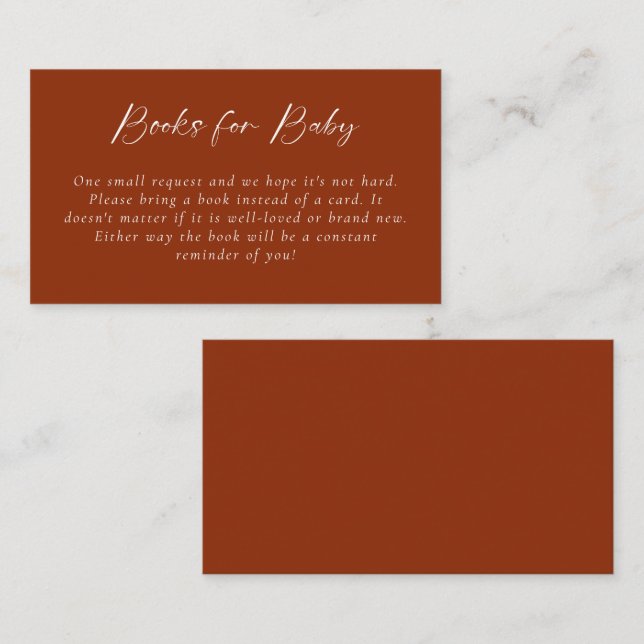 Tarjeta De Recepción Libros para Baby Hello Baby Shower Minimal (Anverso / Reverso)