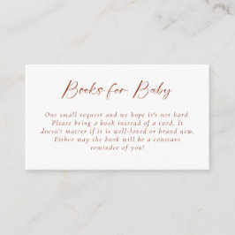 Tarjeta De Recepción Libros para Baby Hello Baby Shower Minimal Copper
