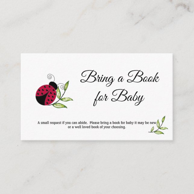 Tarjeta De Recepción Libros para Baby Ladybug (Anverso)
