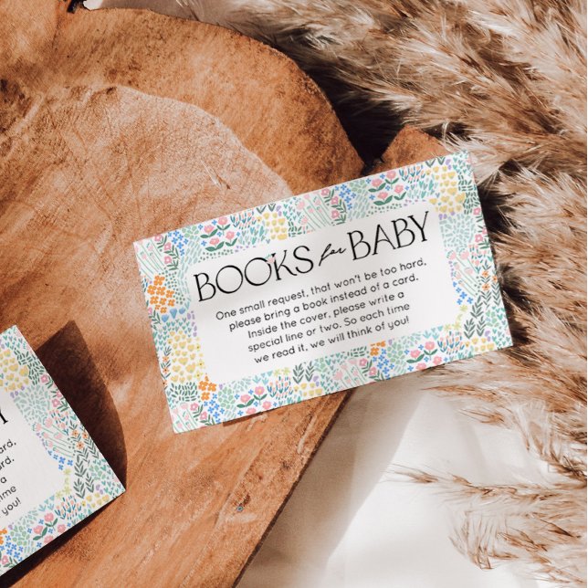 Tarjeta De Recepción Libros para Baby Modern Floral Baby Shower (Subido por el creador)