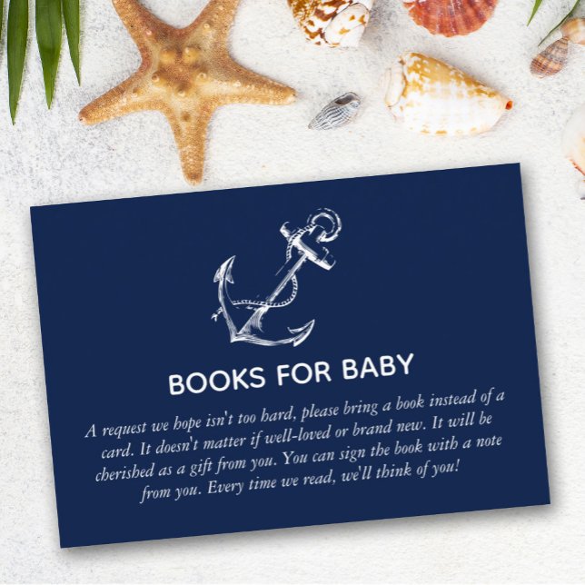 Tarjeta De Recepción Libros para Baby Nautical Anchor Baby Shower (Subido por el creador)