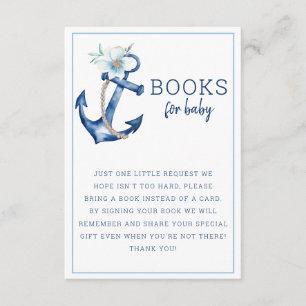 Tarjeta De Recepción Libros Para Baby Nautical Anchor Boy Baby Shower