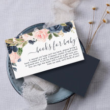 Libros para Baby Navy Pink Rubor Floral Baby Showe