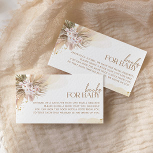 Tarjeta De Recepción Libros para Baby Pampas Grass Baby Shower
