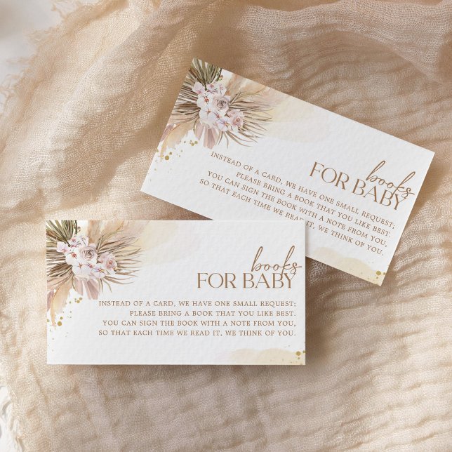 Tarjeta De Recepción Libros para Baby Pampas Grass Baby Shower (Subido por el creador)