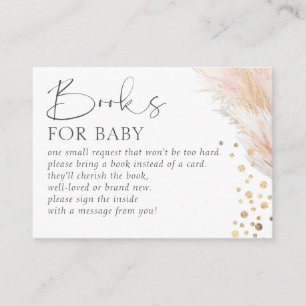 Tarjeta De Recepción Libros Para Baby Pampas Grass Gold Baby Shower