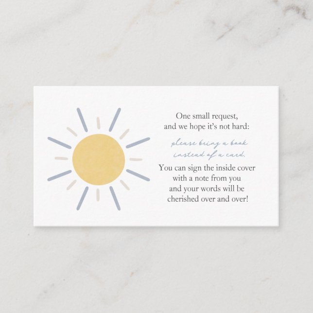 Tarjeta De Recepción Libros para Baby Pastel Blue Sunshine Enclosure Ca (Anverso)