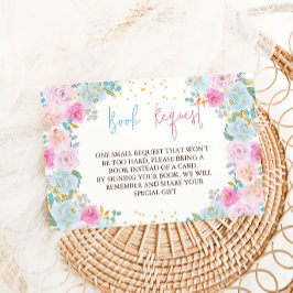 Tarjeta De Recepción Libros para Baby Pink Blue Floral