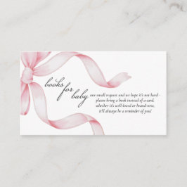 Tarjeta De Recepción Libros para Baby Pink Bow Baby Shower