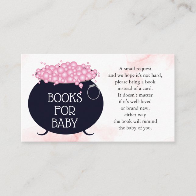 Tarjeta De Recepción Libros para Baby Pink Brew Halloween Baby Shower (Anverso)