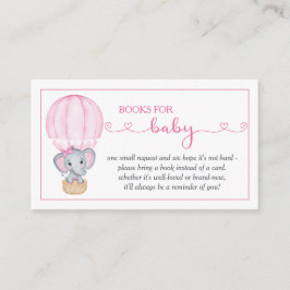 Tarjeta De Recepción Libros para Baby Pink Elephant Baby Shower