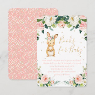 Tarjeta De Recepción Libros para Baby Pink Floral Algunos Bungalows Bro