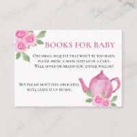 Libros para Baby Pink Floral Teapot Baby Shower