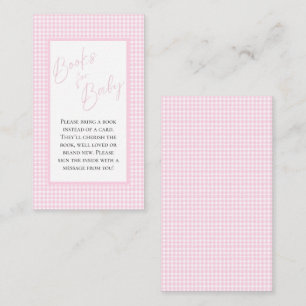 Tarjeta De Recepción Libros para Baby Pink Gingham Enclosure Card