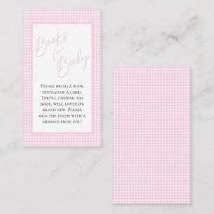 Tarjeta De Recepción Libros para Baby Pink Gingham Enclosure Card