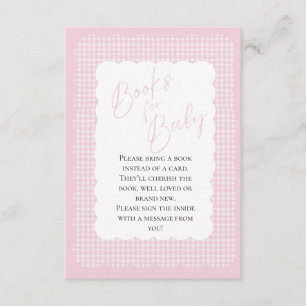 Tarjeta De Recepción Libros para Baby Pink Gingham Enclosure Card