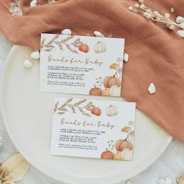 Tarjeta De Recepción Libros para Baby Pumpkin Fall Baby Shower