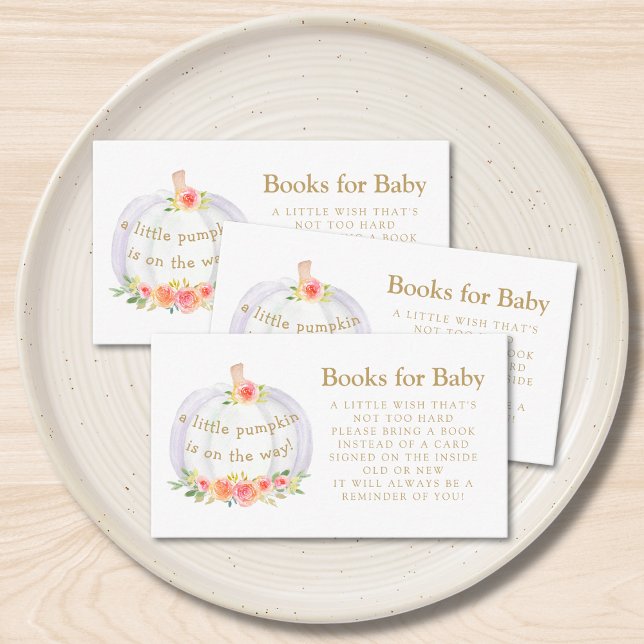 Tarjeta De Recepción Libros para Baby Pumpkin Fall Baby Shower (Subido por el creador)