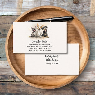 Tarjeta De Recepción Libros para Baby Puppy Dog Watercolor Baby Shower