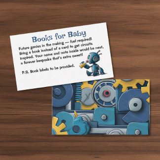 Tarjeta De Recepción Libros para Baby Robot Gears
