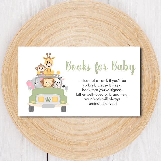 Tarjeta De Recepción Libros Para Baby Safari Baby Shower (Subido por el creador)