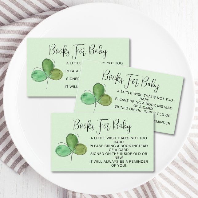 Tarjeta De Recepción Libros Para Baby Shamrock Baby Shower (Subido por el creador)