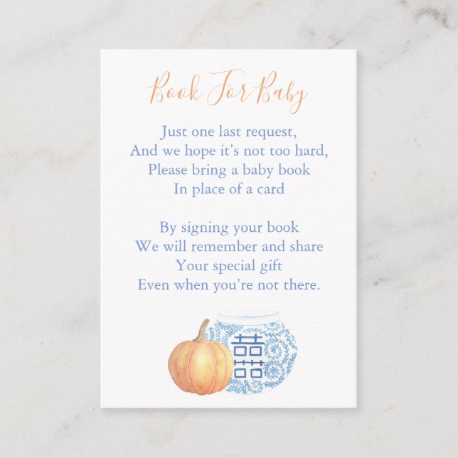 Tarjeta De Recepción Libros Para Baby Shower Blanco Y Azul Infantil (Anverso)