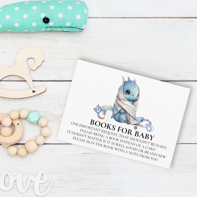 Tarjeta De Recepción Libros para Baby Shower Blue Dragon Knight (Subido por el creador)