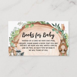 Tarjeta De Recepción Libros para baby shower de animales del bosque par