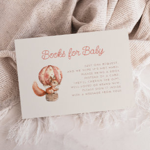 Tarjeta De Recepción Libros para Baby Shower de Bebé Ardilla Lindo