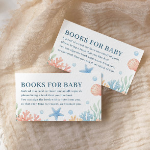 Tarjeta De Recepción Libros para Baby Shower de Bebé Oceánico Nos Vemos
