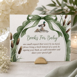 Tarjeta De Recepción Libros para Baby Shower de Bebé Pato