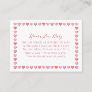 Tarjeta De Recepción Libros para Baby Shower de Corazones Caprichosos p