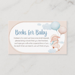 Tarjeta De Recepción Libros para Baby Shower de Corderito Bebé