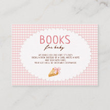 Libros para baby shower de Cutie Pie Pink gingham