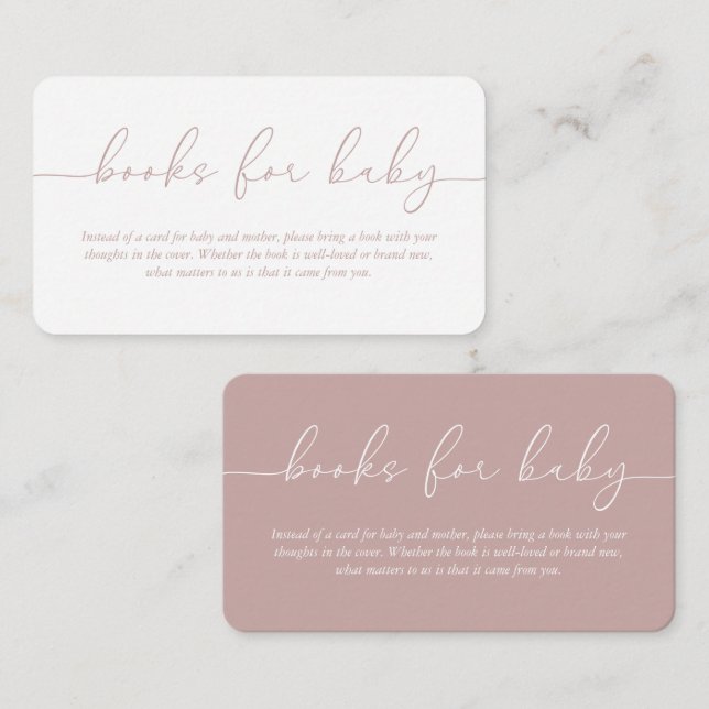 Tarjeta De Recepción Libros para Baby Shower de doble cara para bebés (Anverso / Reverso)