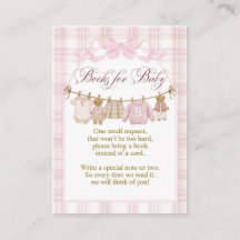 Libros para baby shower de niña con osito de peluc