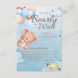 Tarjeta De Recepción Libros para Baby Shower de Osito Bebé Niño