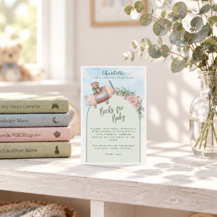 Tarjeta De Recepción Libros para baby shower de Osito Piloto de Avión p