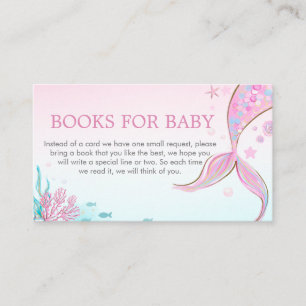 Tarjeta De Recepción Libros para Baby Shower de Sirena para Bebé
