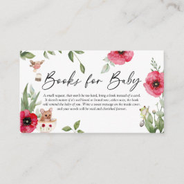 Tarjeta De Recepción Libros para Baby Shower de Té de Animales Adorable