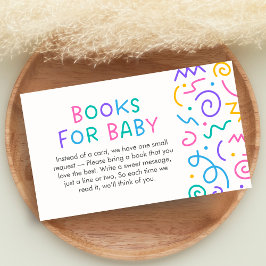 Tarjeta De Recepción Libros para Baby Shower de Tiny Human Shindig para