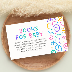 Tarjeta De Recepción Libros para Baby Shower de Tiny Human Shindig para